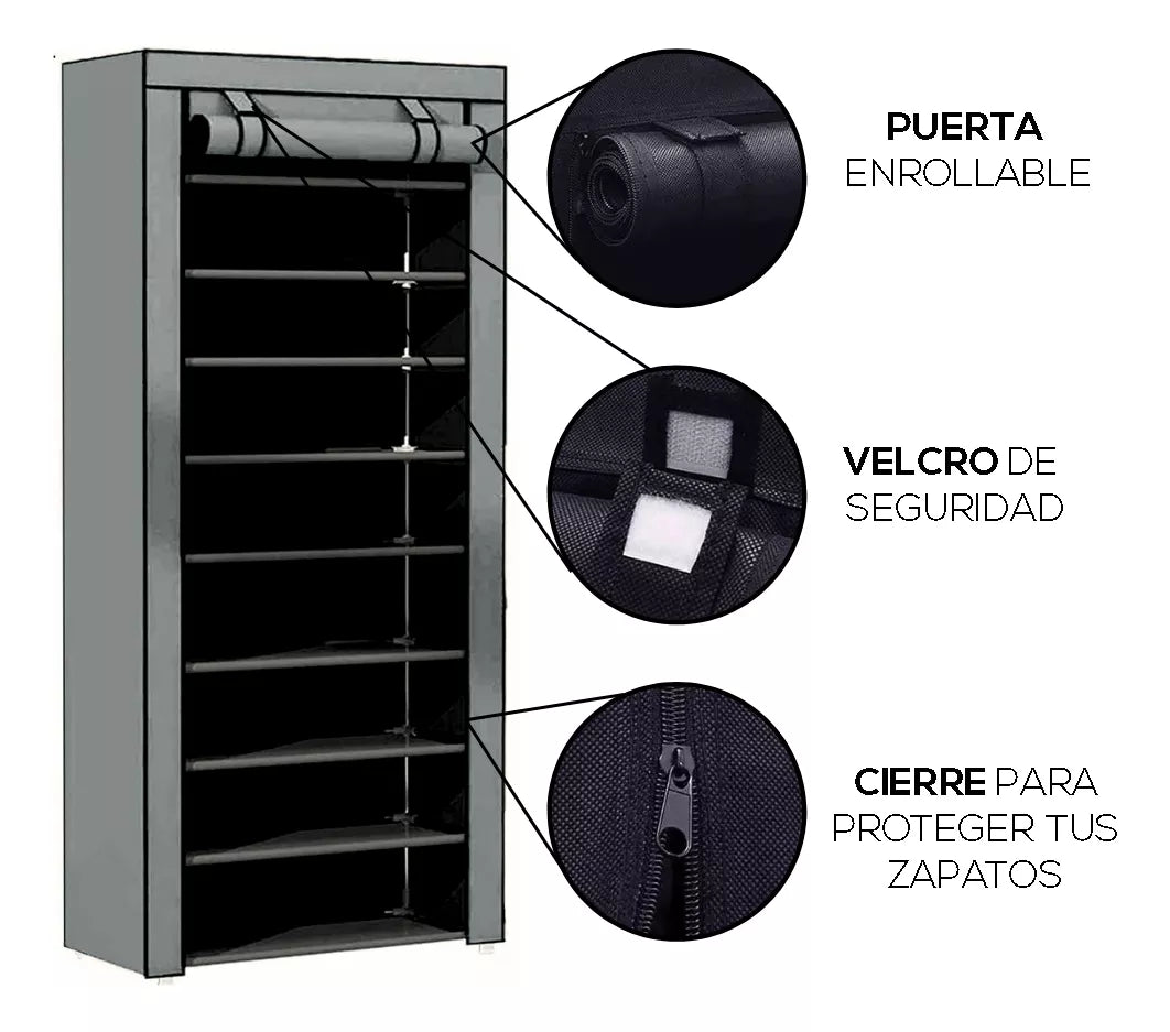 ZAPATERO ARMABLE 9 NIVELES GRIS