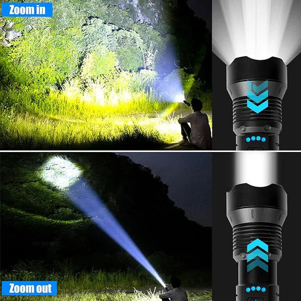 LINTERNA LED RECARGABLE ZOOM POTENTE